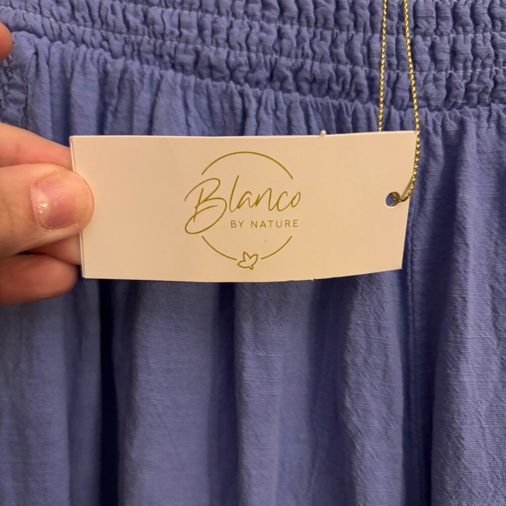 Blanco By Nature 100% Cotton Gauze Pants NWT XL Peruvian Azure Blue Boho Resort - Picture 7 of 8